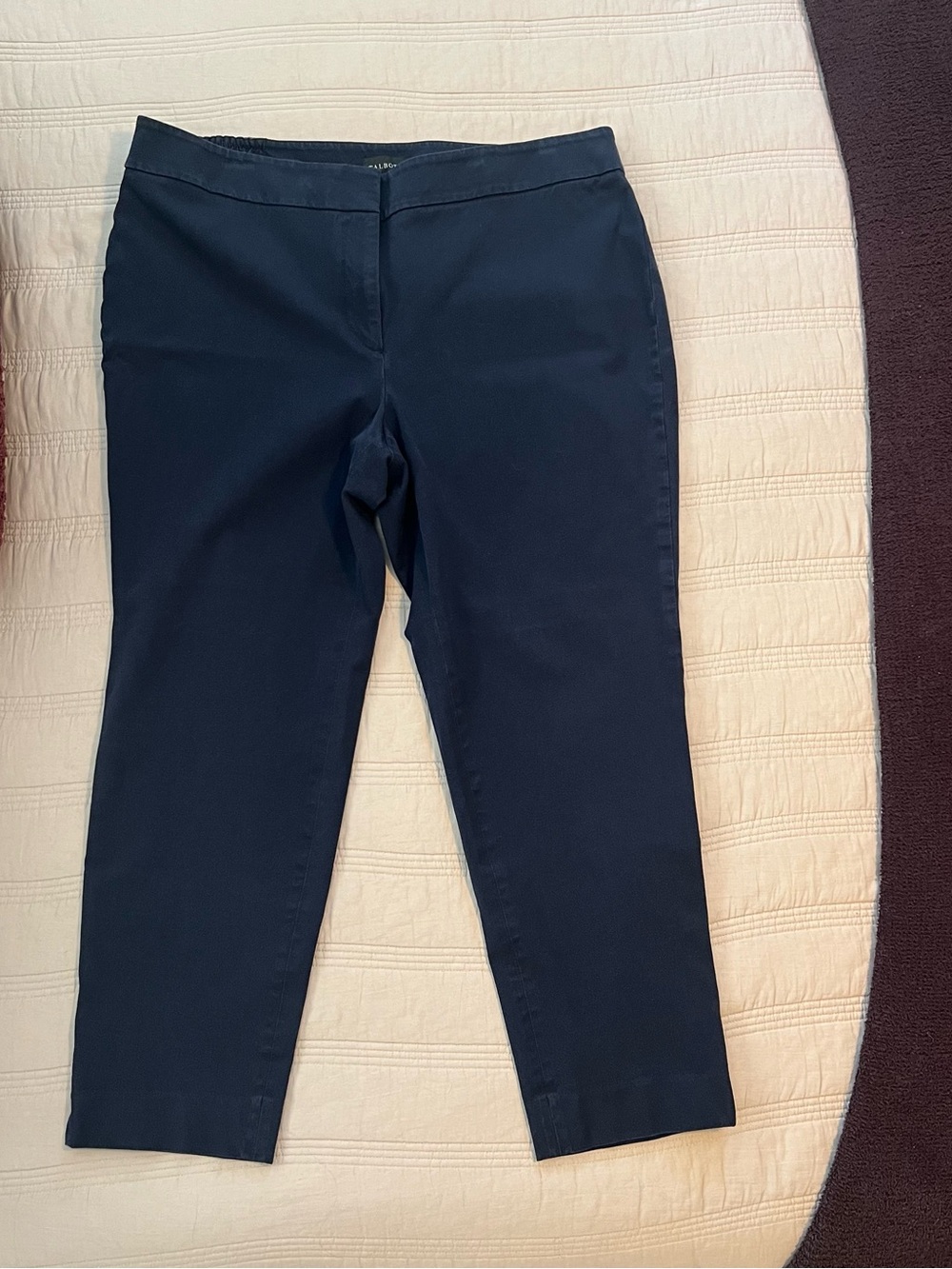 Talbots Navy Chatham Ankle Pant Cropped Slim Casual Stretch Minimalist